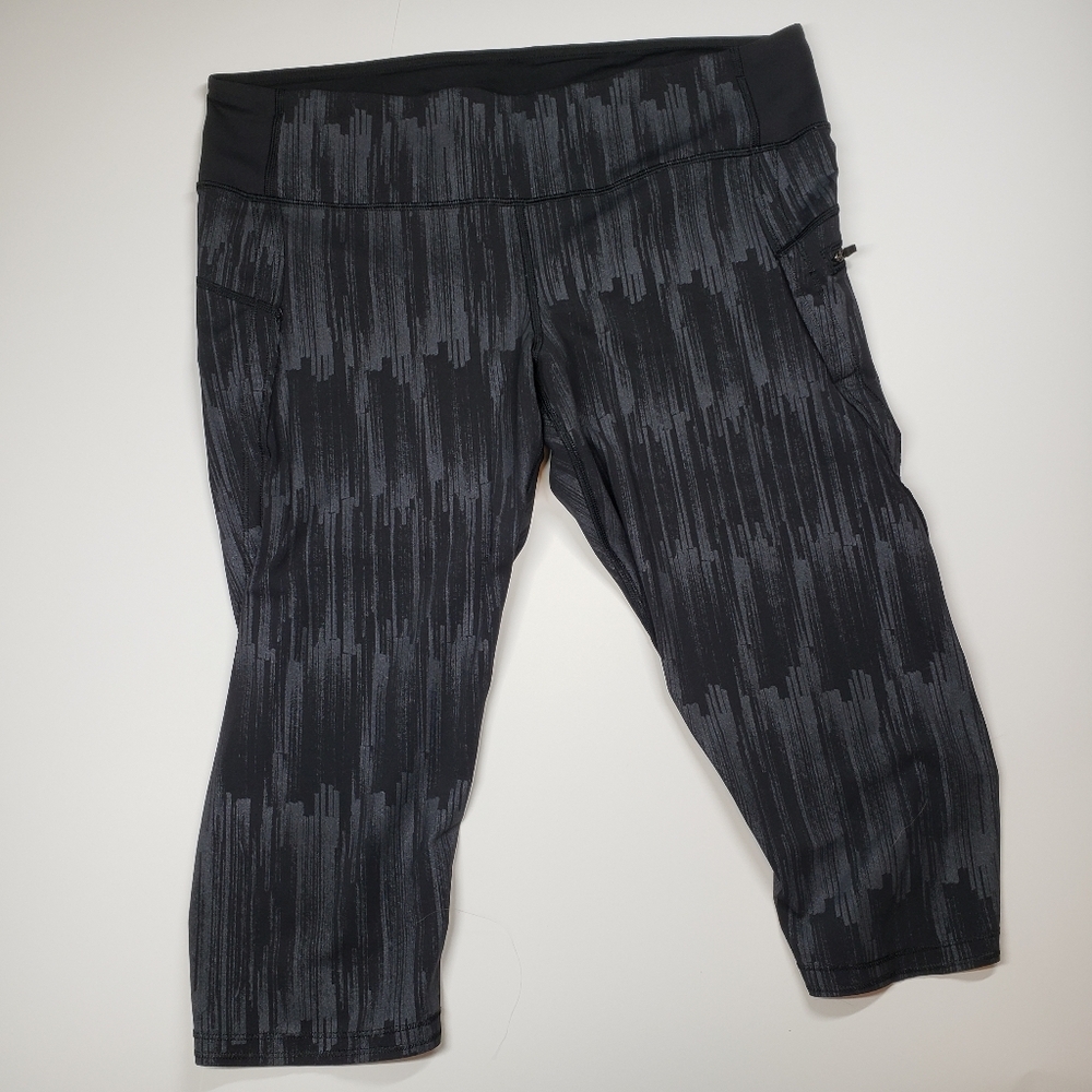Lululemon Run Top Speed Crop Leggings Scratch Match Black Size 12